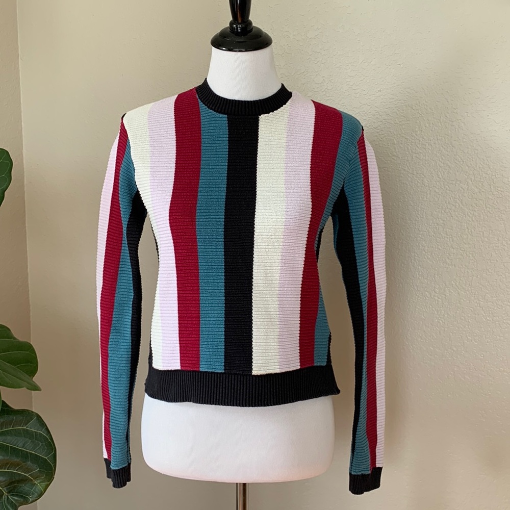 HURLEY Striped Multicolor Women’s Crewneck Sweater Size M